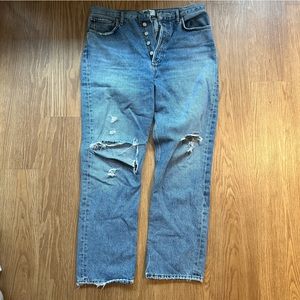 AGOLDE 90's Ripped High Rise Straight Jeans
